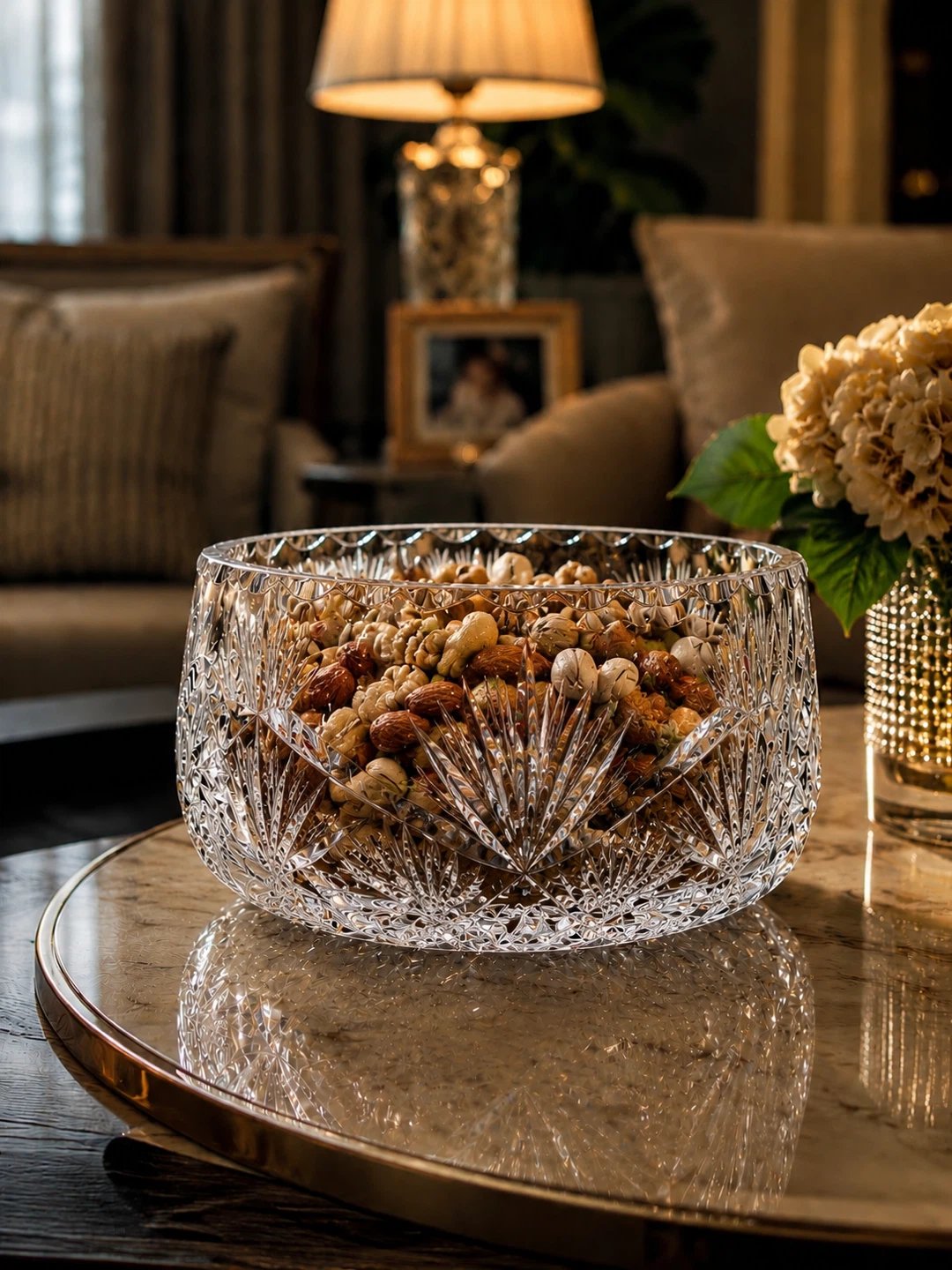 Crystal Cut Glass Serving Bowl - photo 4