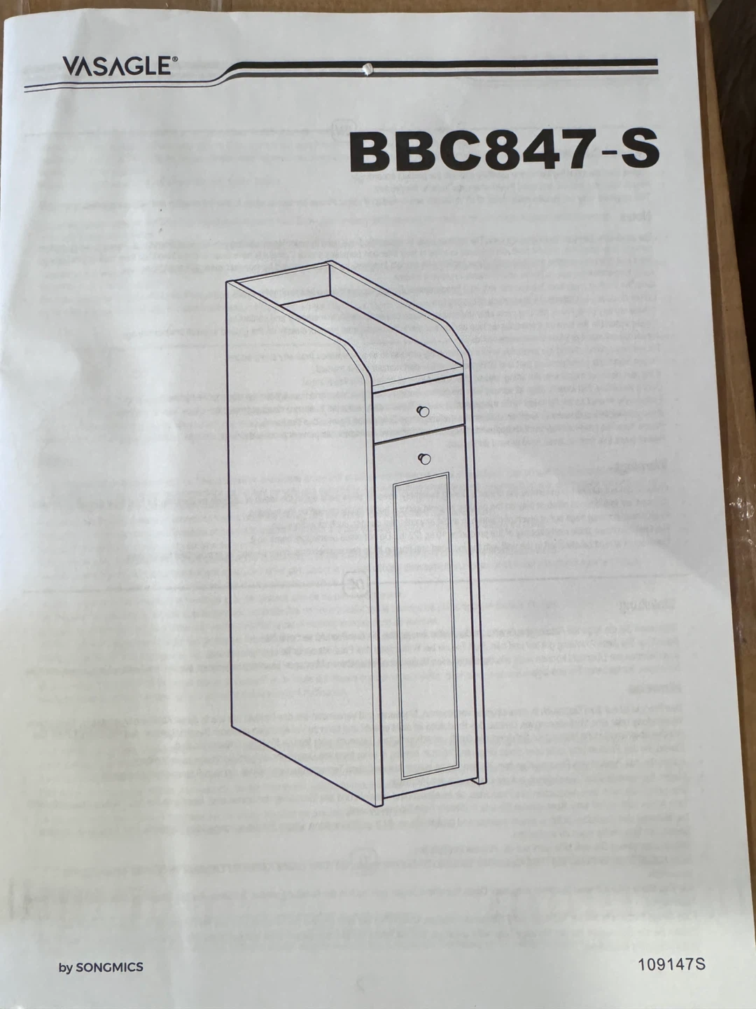 VASAGLE BBC847WH01S Bathroom Cabinet - photo 2