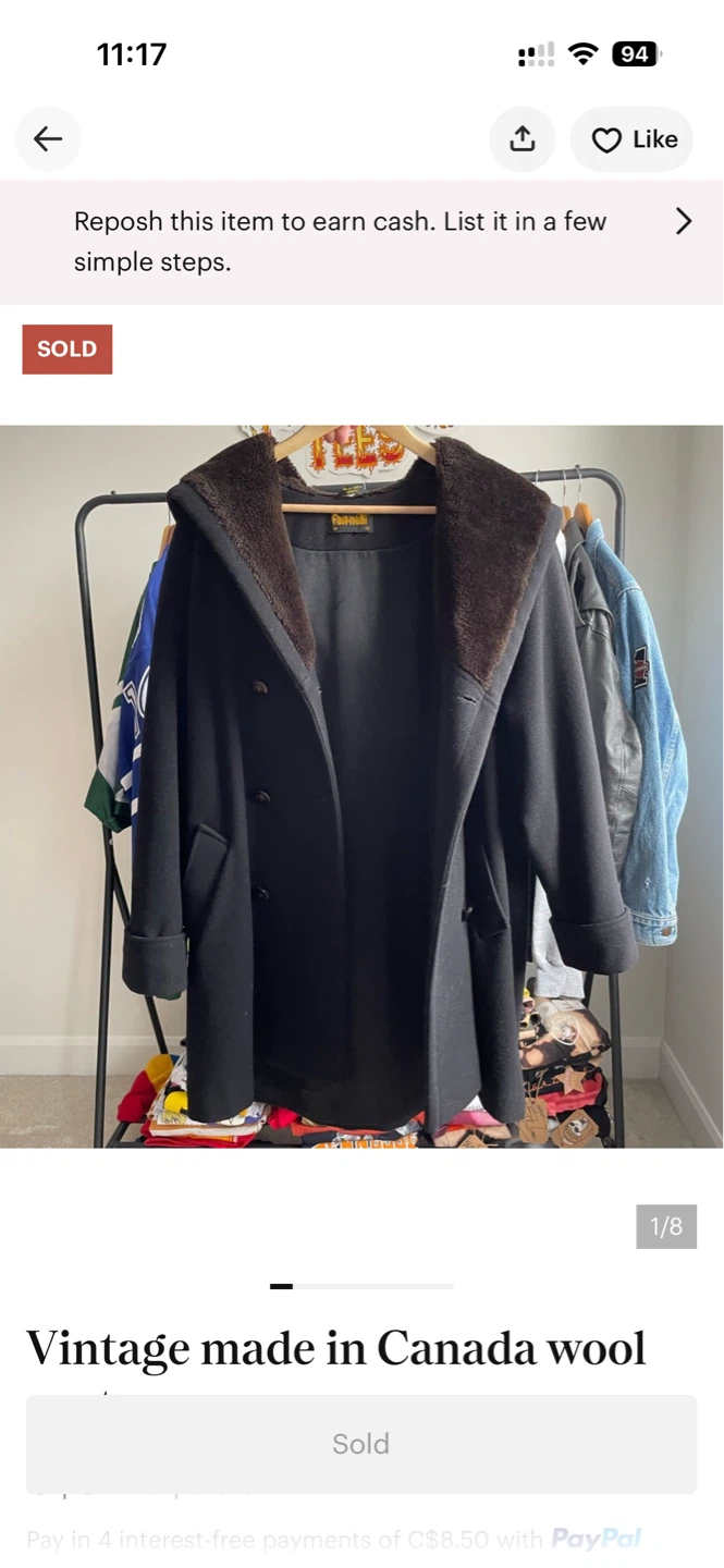 Fen-nelli Vintage Made in Canada Wool Coat