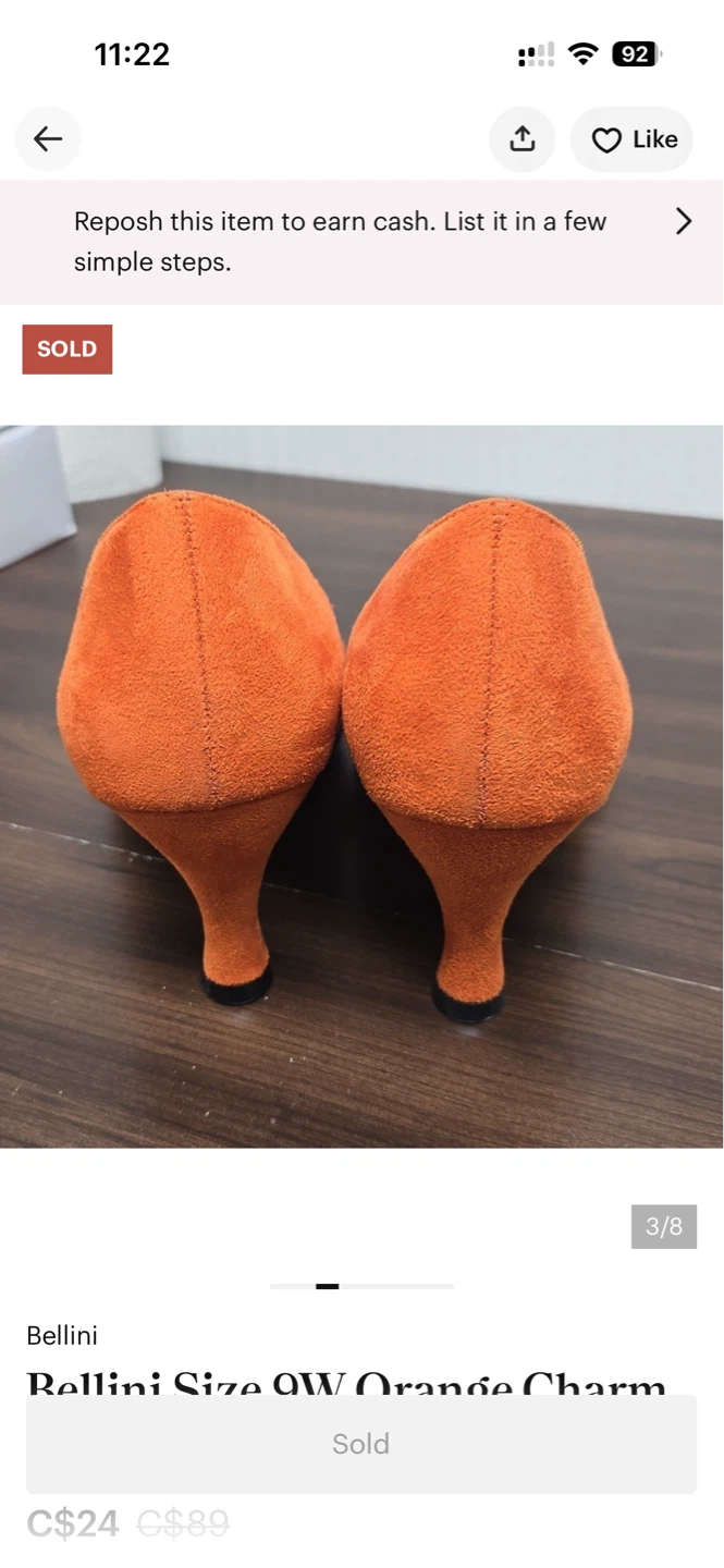 Bellini Orange Suede Bow Pumps - photo 3