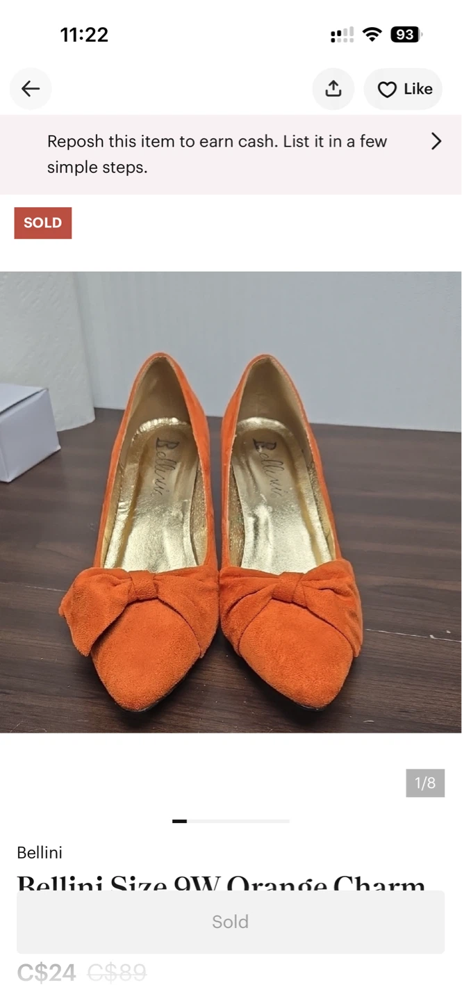 Bellini Orange Suede Bow Pumps
