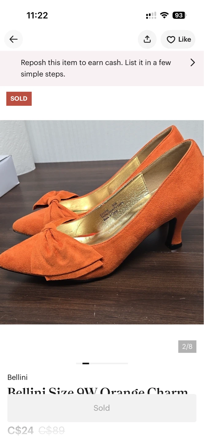 Bellini Orange Suede Bow Pumps - photo 2