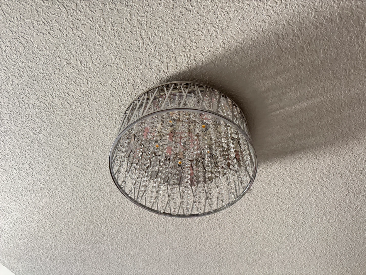 Flush Mount Chandelier with Crystal Beading