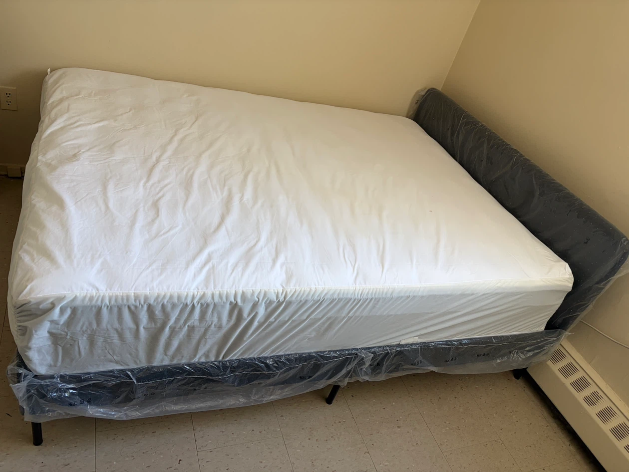 Dark Grey Upholstered Bed Frame - photo 3