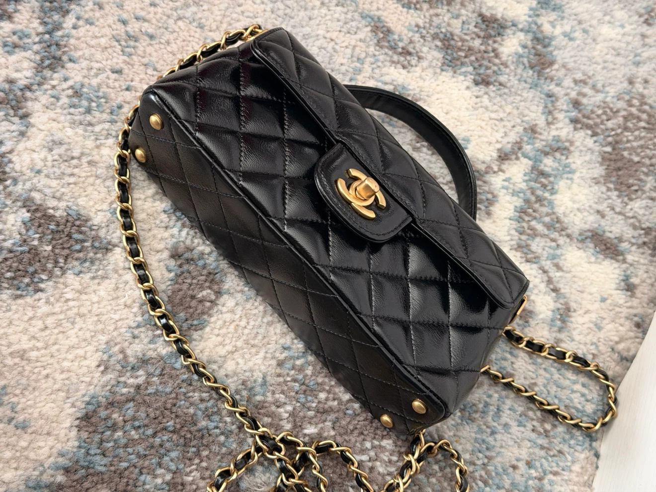 CHANEL Black Quilted Mini Flap Top Handle Bag - photo 3