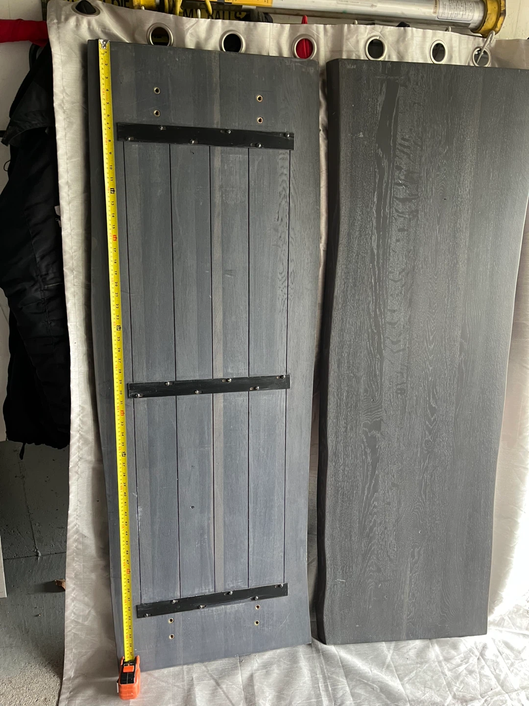 Dark Grey Live Edge Wood planks
