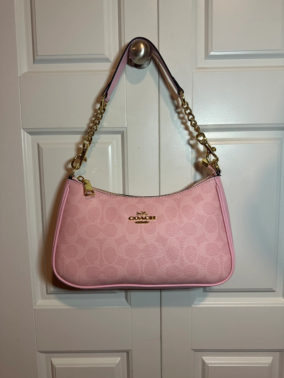 Coach Pink Signature Shoulder Bag