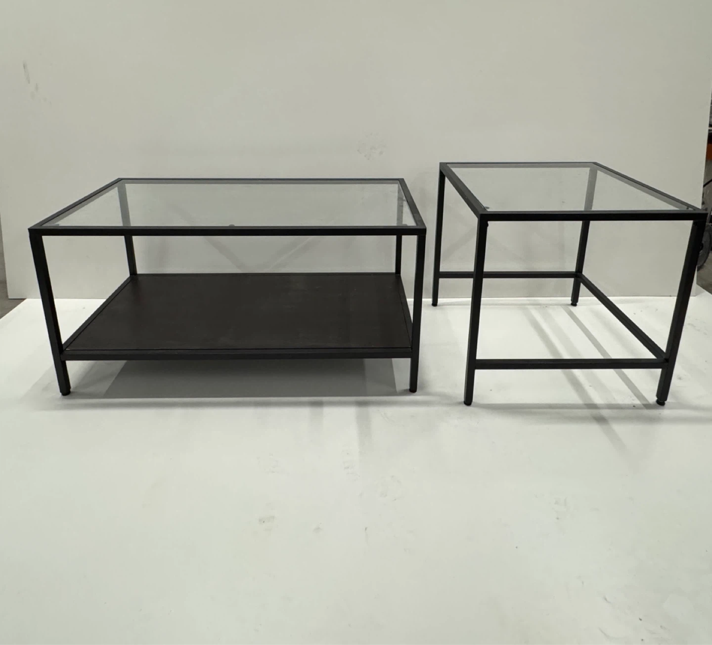 Glass Top Side Table Set