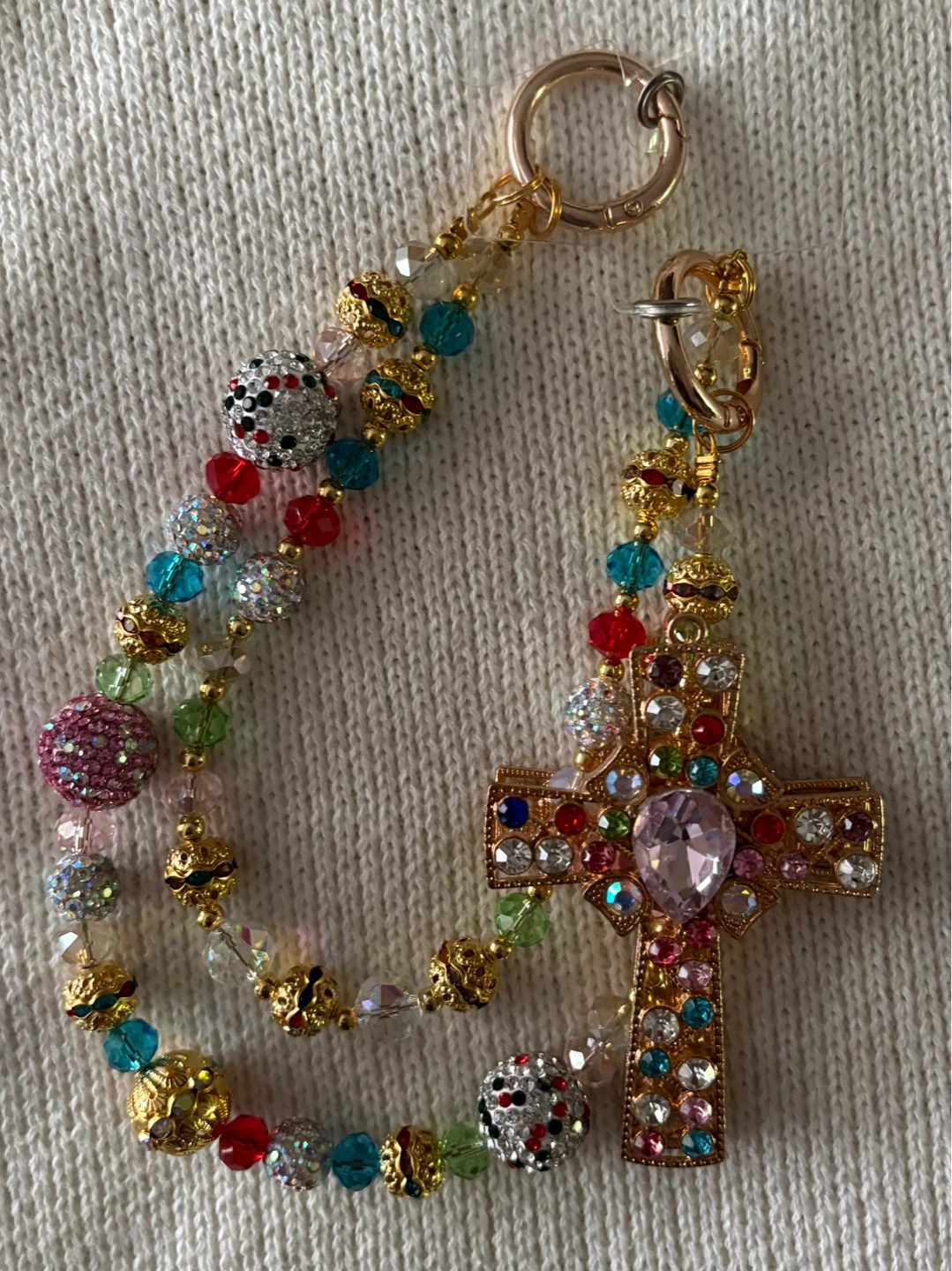 ✨✨Sparkly Cross Charm Phone Strap/Bag Charm