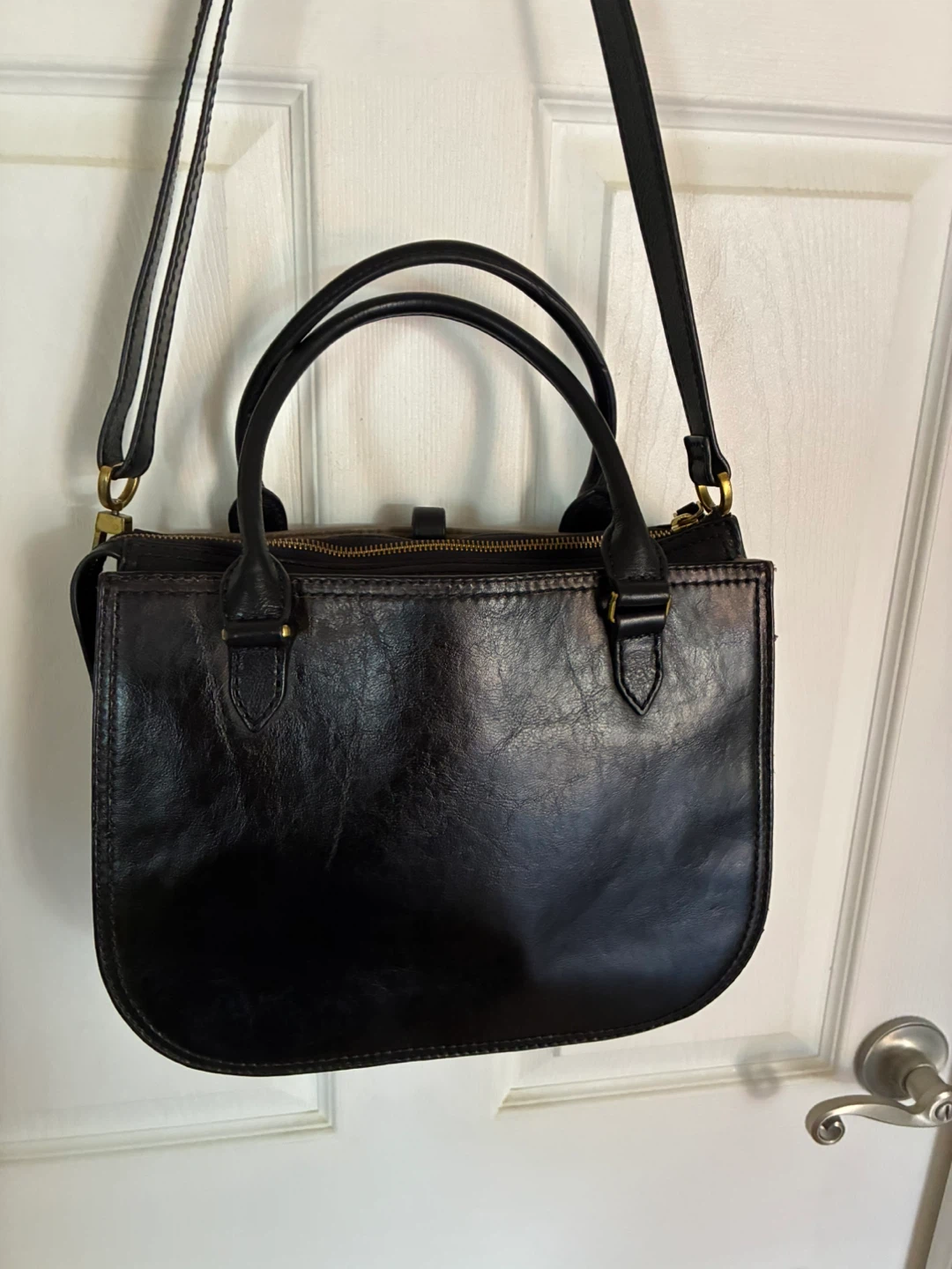 Fossil Black Leather Ryder Satchel crossbody Bag - photo 5