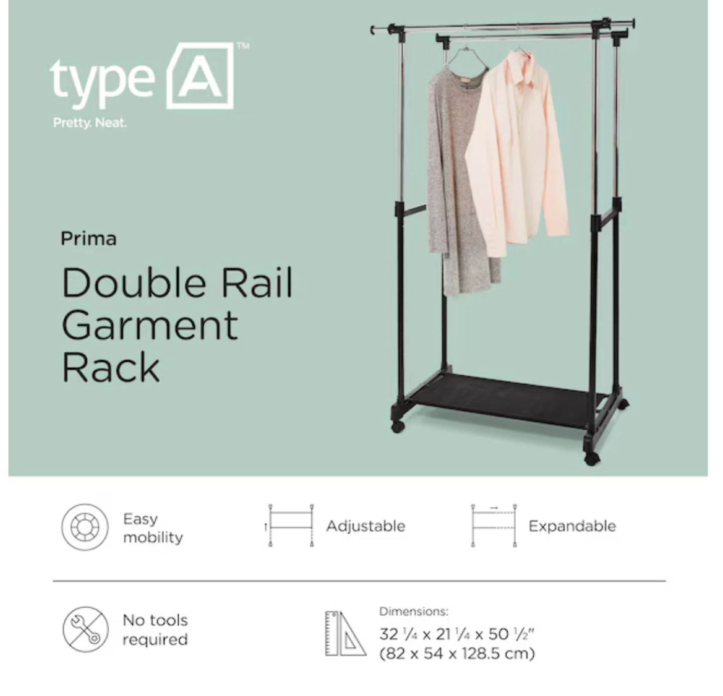 Type A Prima Double Rail Garment Rack