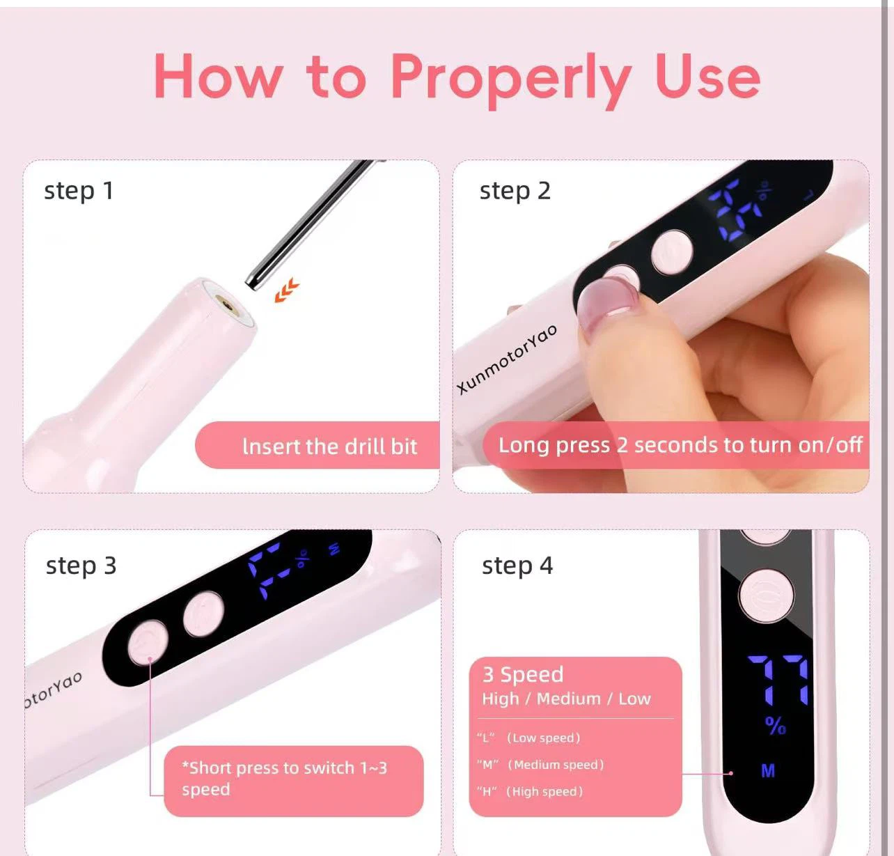 Electric Nail Drill Cordless Rechargeable Manicure Set - photo 3