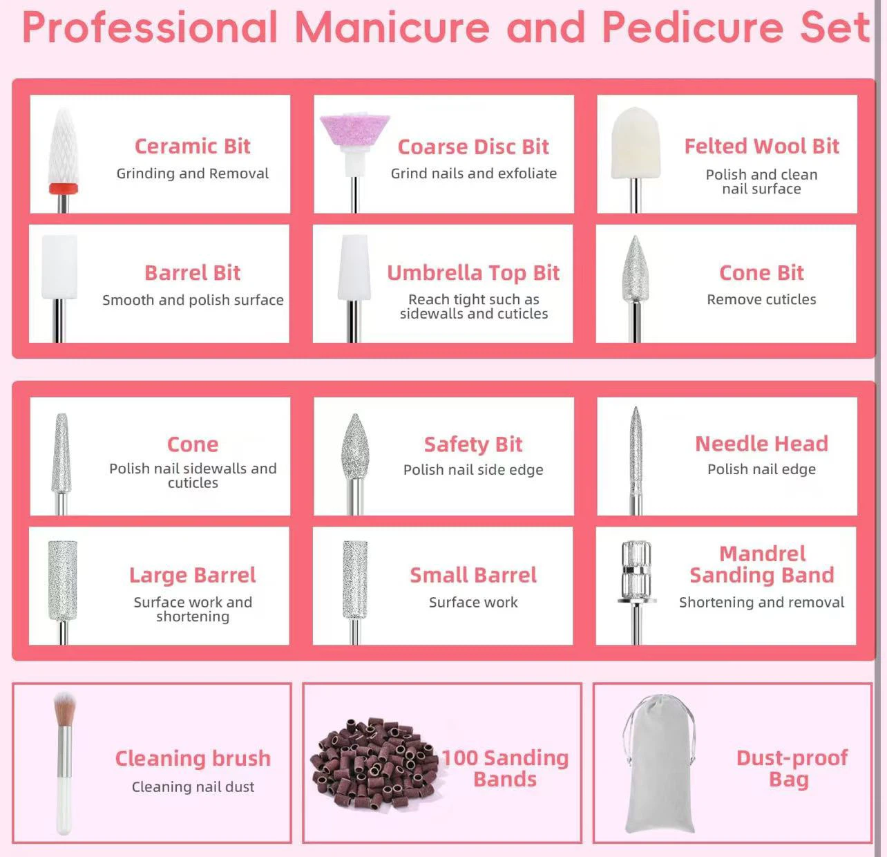 Electric Nail Drill Cordless Rechargeable Manicure Set - photo 5