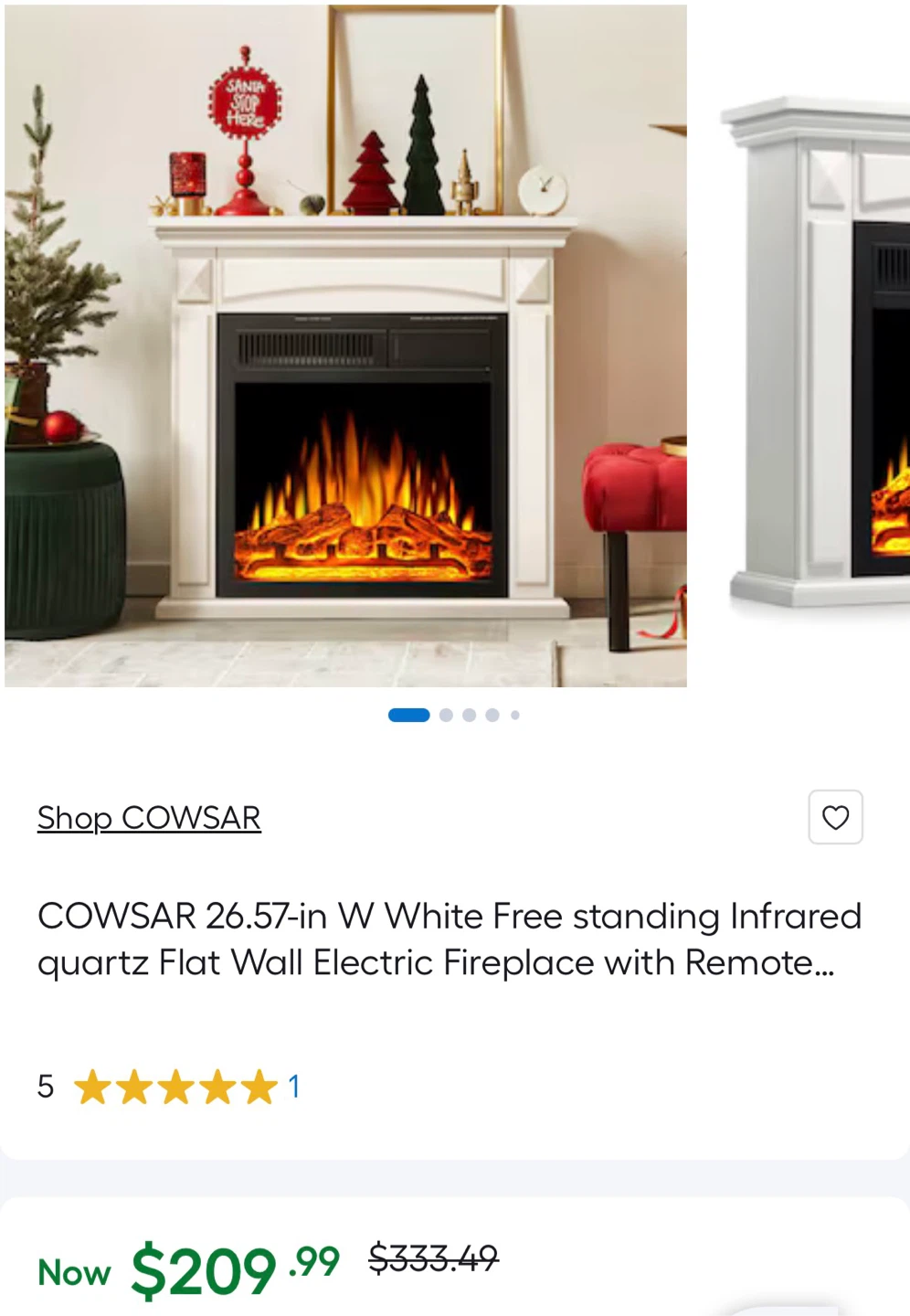 White Electric Fireplace Mantel (fireplace include) - photo 4