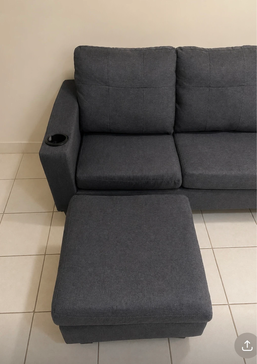 Dark Grey Sectional Sofa/ couch with Ottoman - photo 2