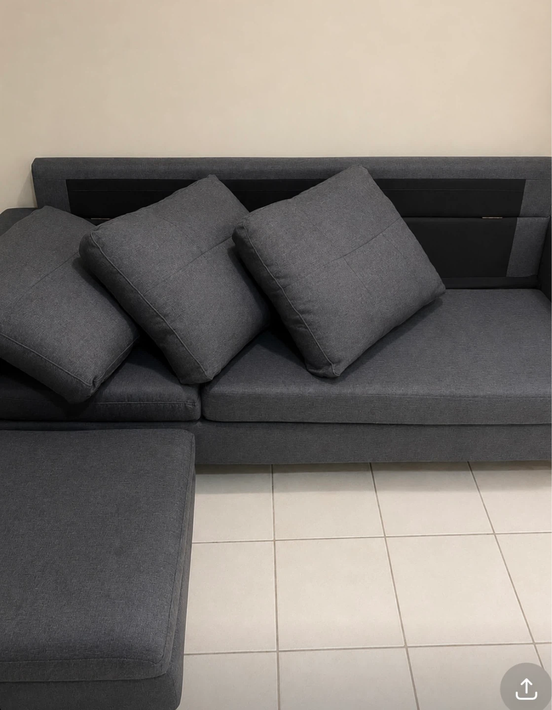 Dark Grey Sectional Sofa/ couch with Ottoman - photo 3