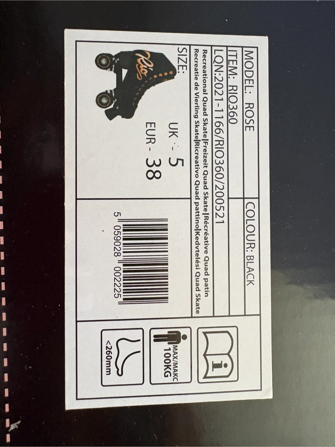 Rio Roller Quad Skates - Black - photo 2