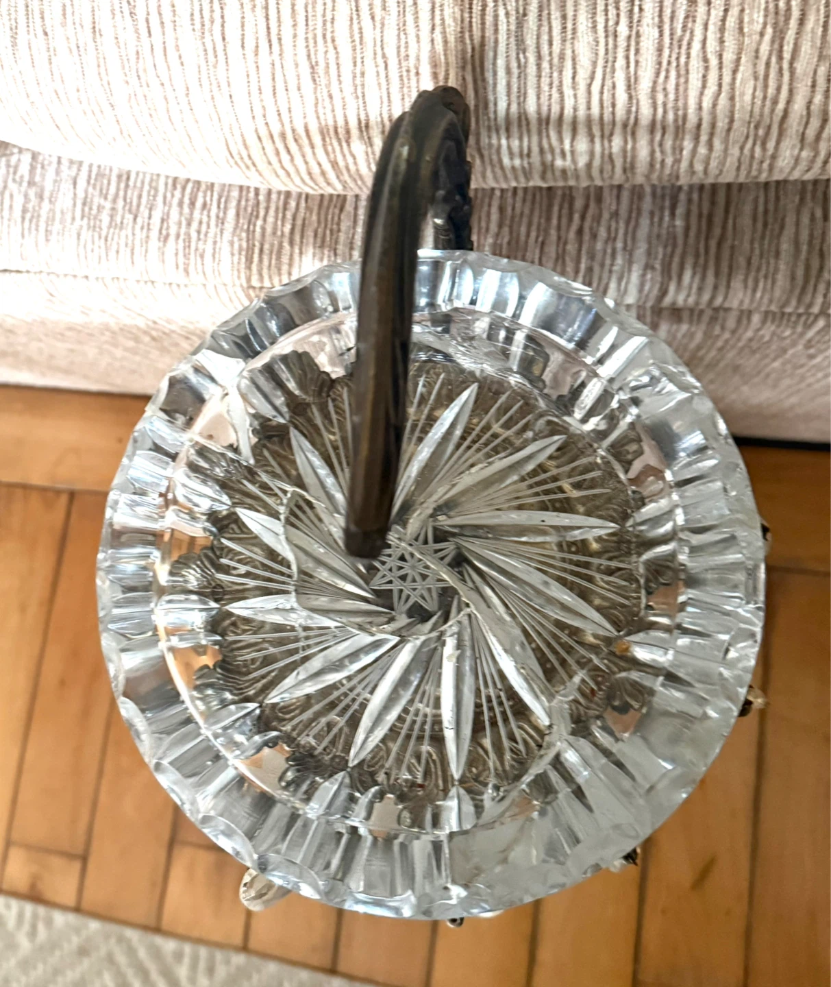 Italian Antique Crystal stand with Cherub Statue - photo 4