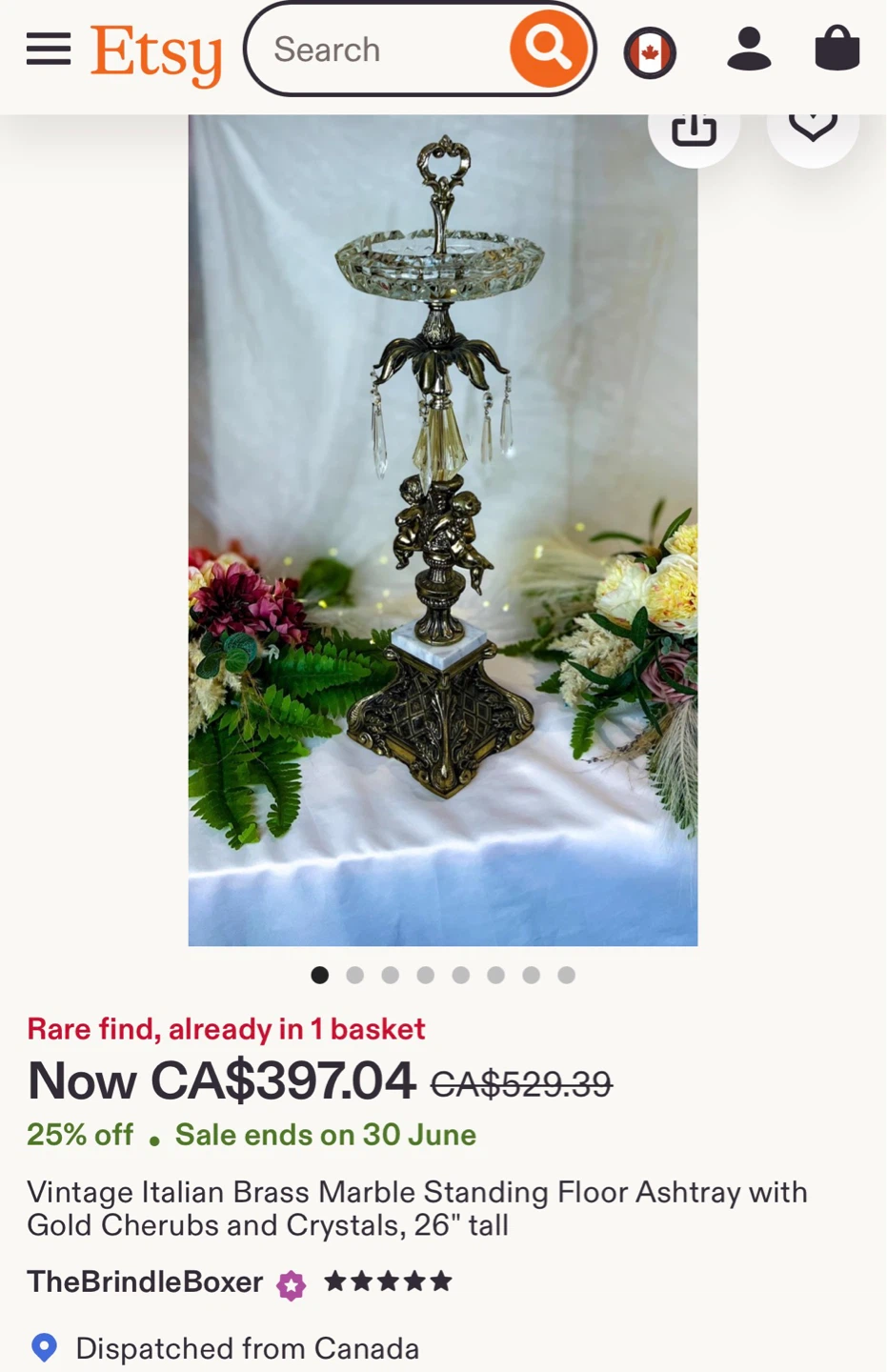 Italian Antique Crystal stand with Cherub Statue - photo 2