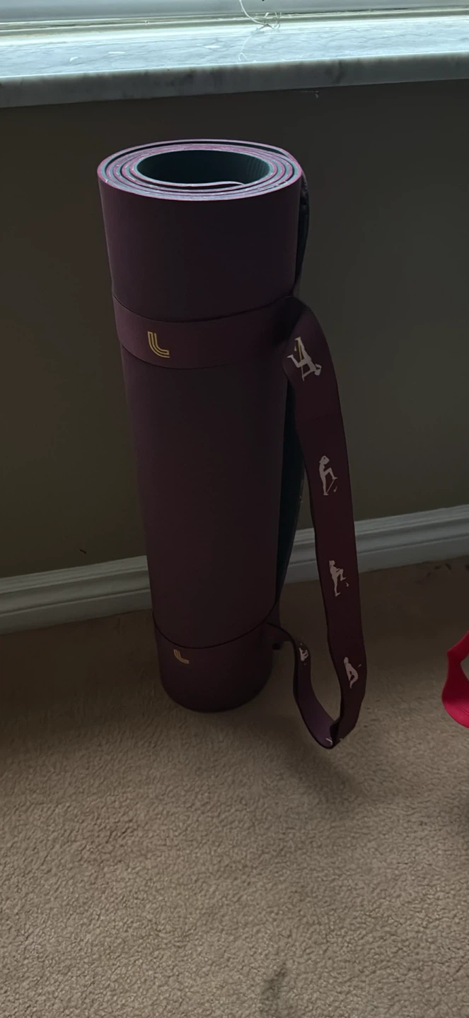 Purple Yoga Mat with Strap
