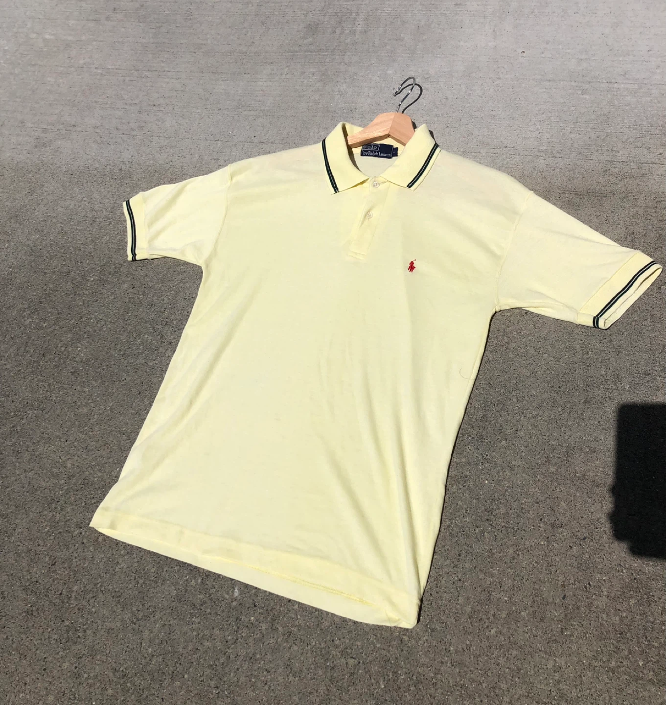 Vintage Polo Ralph Lauren Men's Yellow Polo Shirt [Size L]