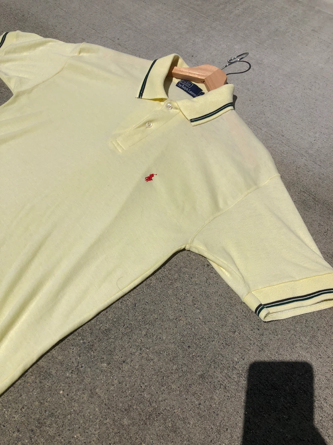 Vintage Polo Ralph Lauren Men's Yellow Polo Shirt [Size L] - photo 2