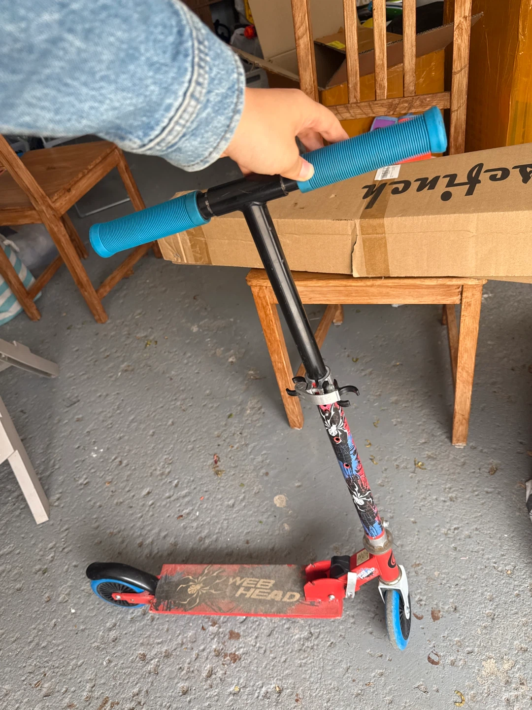 Web Head Stunt Scooter with Blue Grips