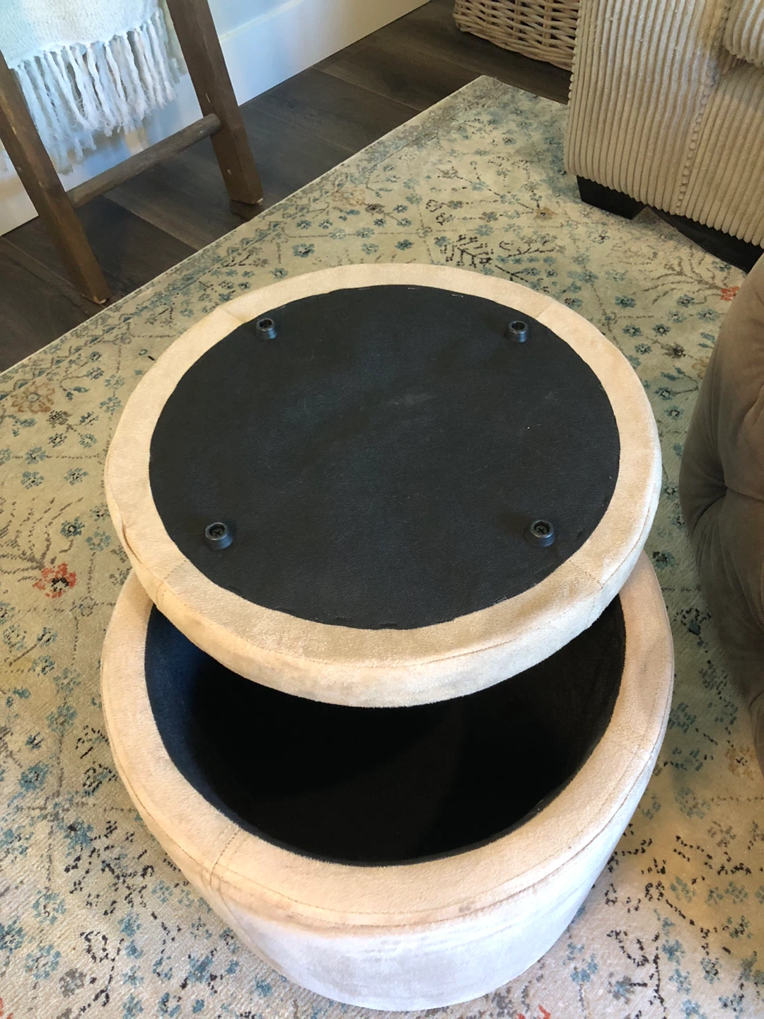 Beige Storage Ottoman - photo 3