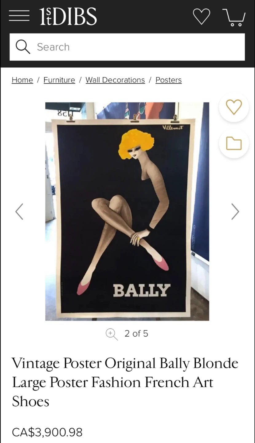 Vintage Bally Blonde Poster by Bernard Villemot