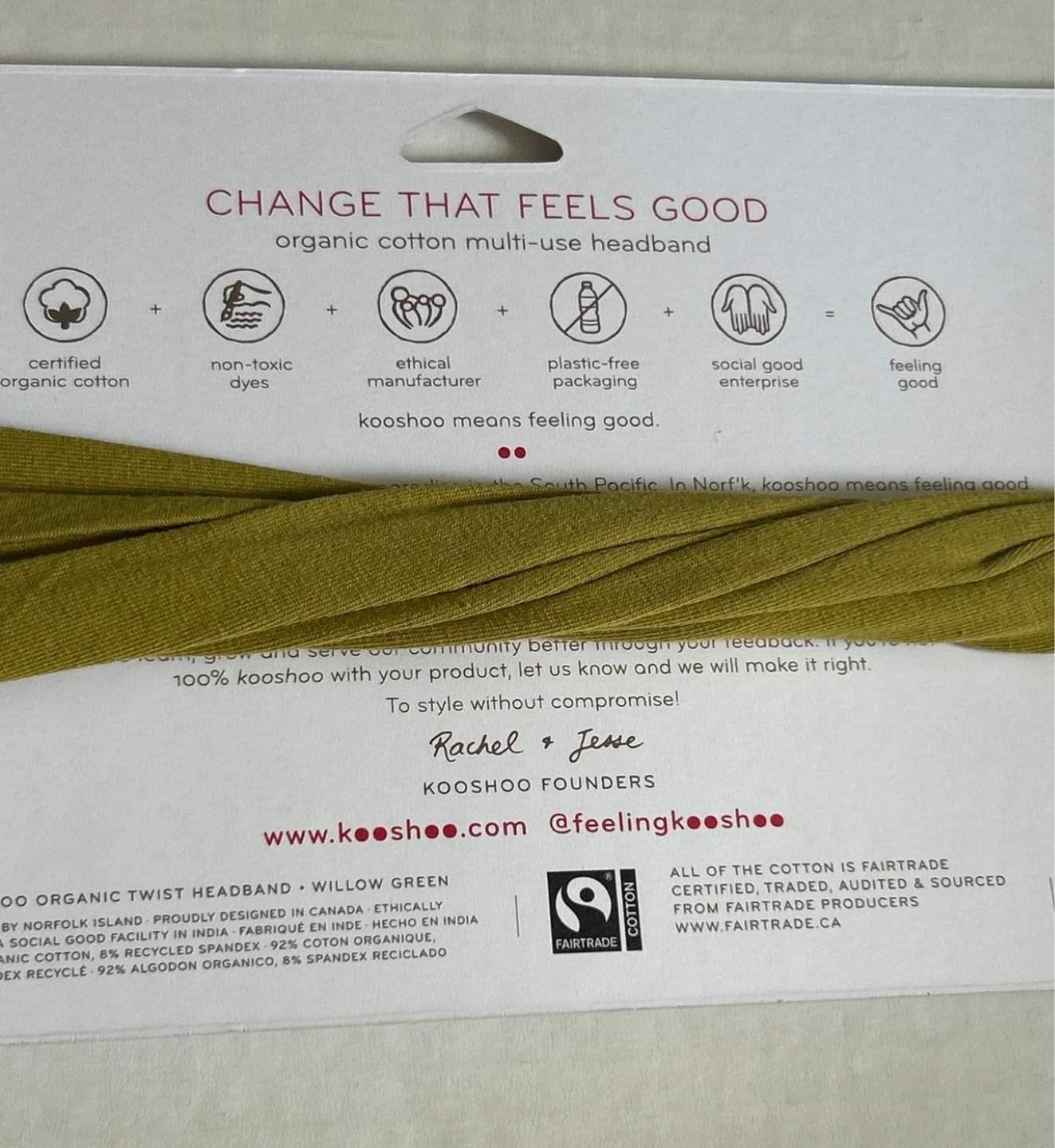 KOOSHOO Organic Twist Headband - Willow Green - photo 4