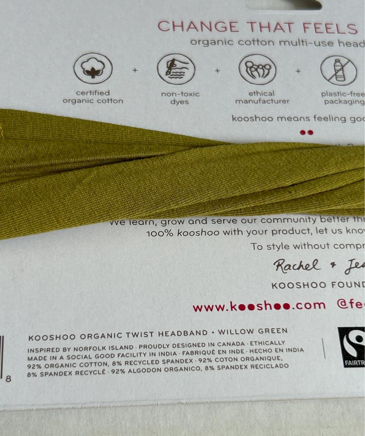 KOOSHOO Organic Twist Headband - Willow Green - photo 5