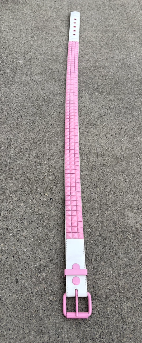 White and Pink Studded Belt [Size 38] - photo 3