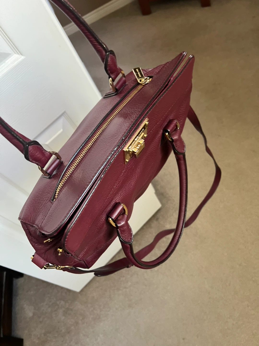 Michael Kors Burgundy Leather Satchel Bag - photo 5