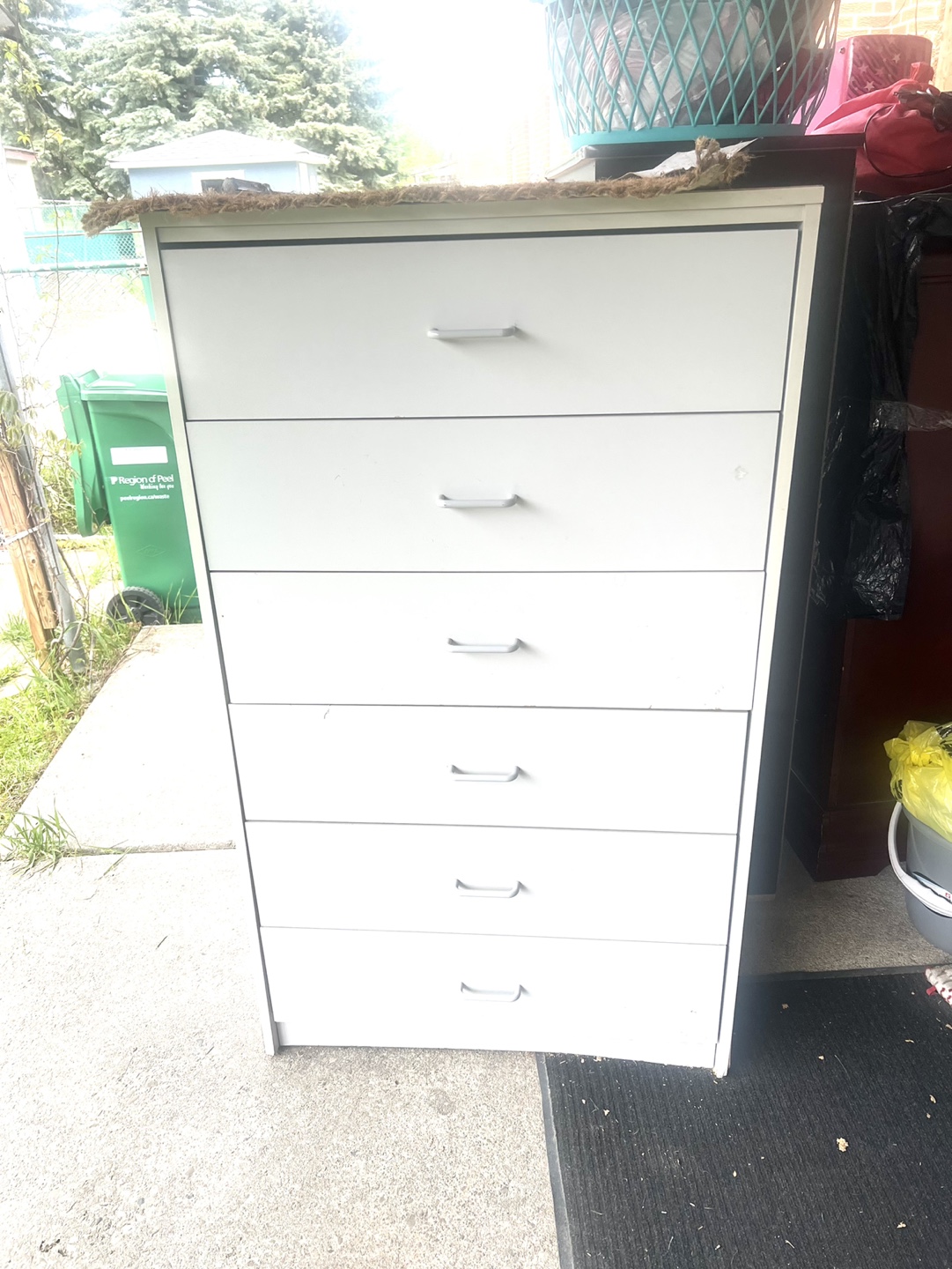 Tall boy White 6-Drawer Chest