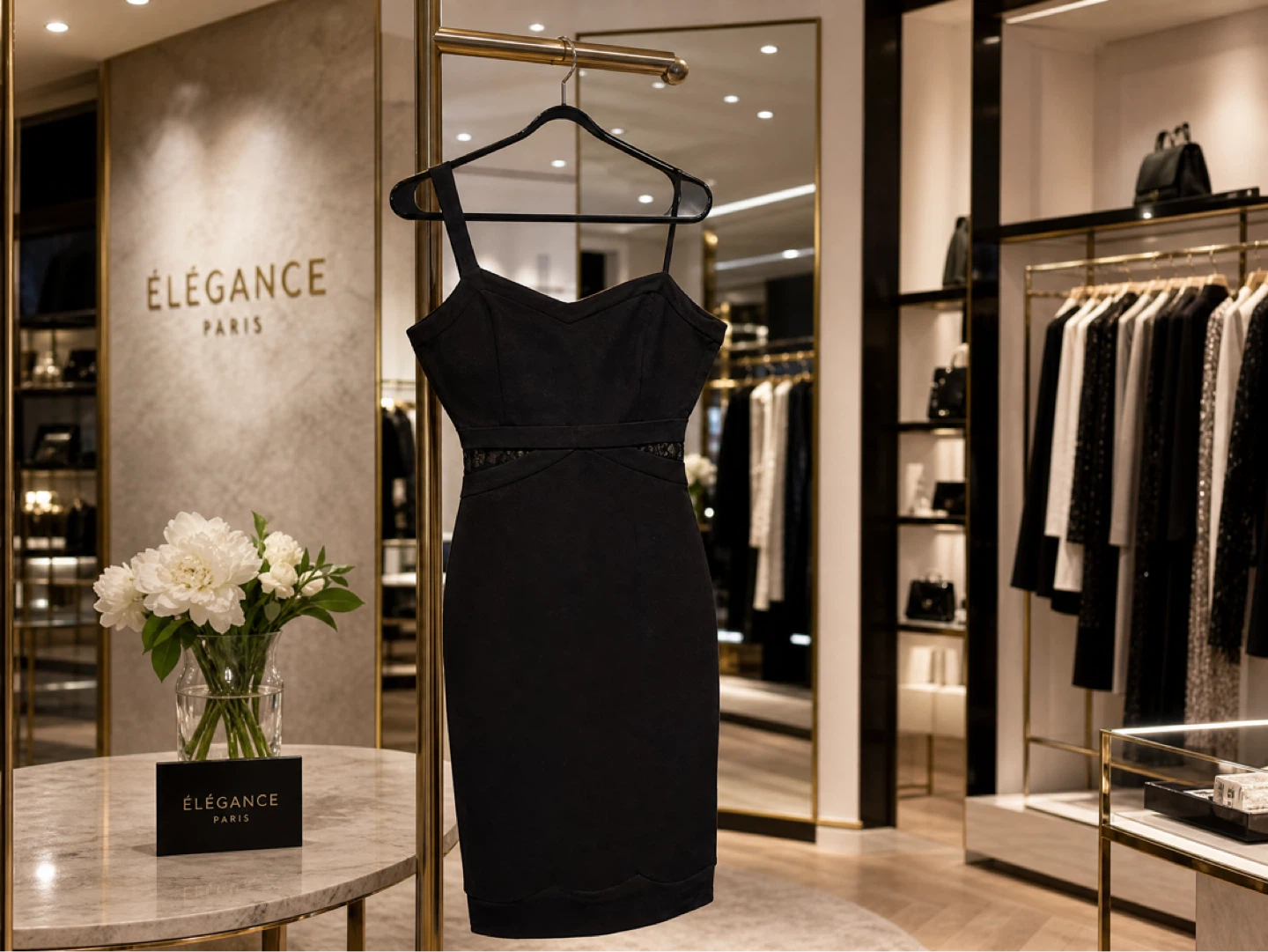 Élégance Paris Black Cocktail Dress