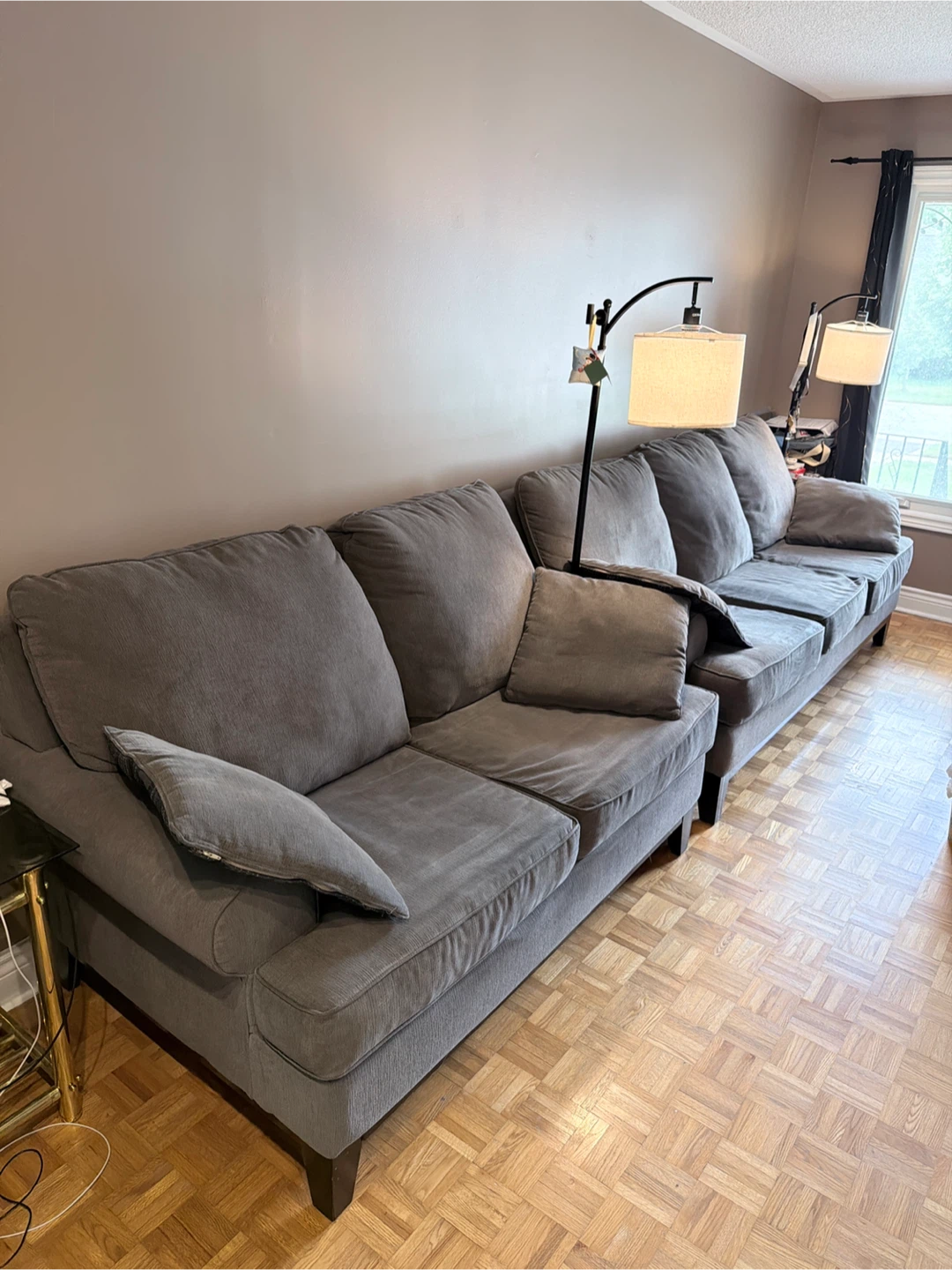 3 pieces Grey Sectional Sofa - photo 4