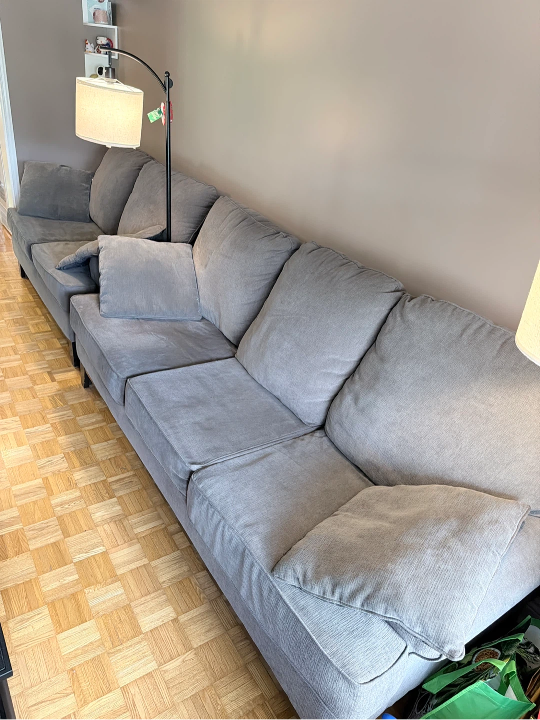 3 pieces Grey Sectional Sofa - photo 5