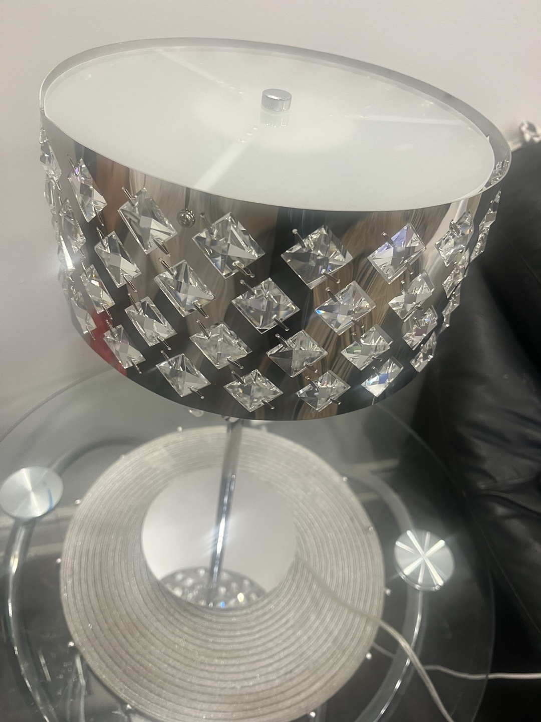 Crystal Accent Table Lamp crome heavy each 90$ box pack - photo 3