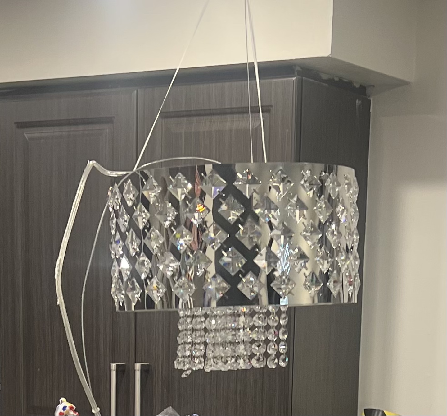 Crystals and crome Chandelier Pendant Light Fixture box pack
