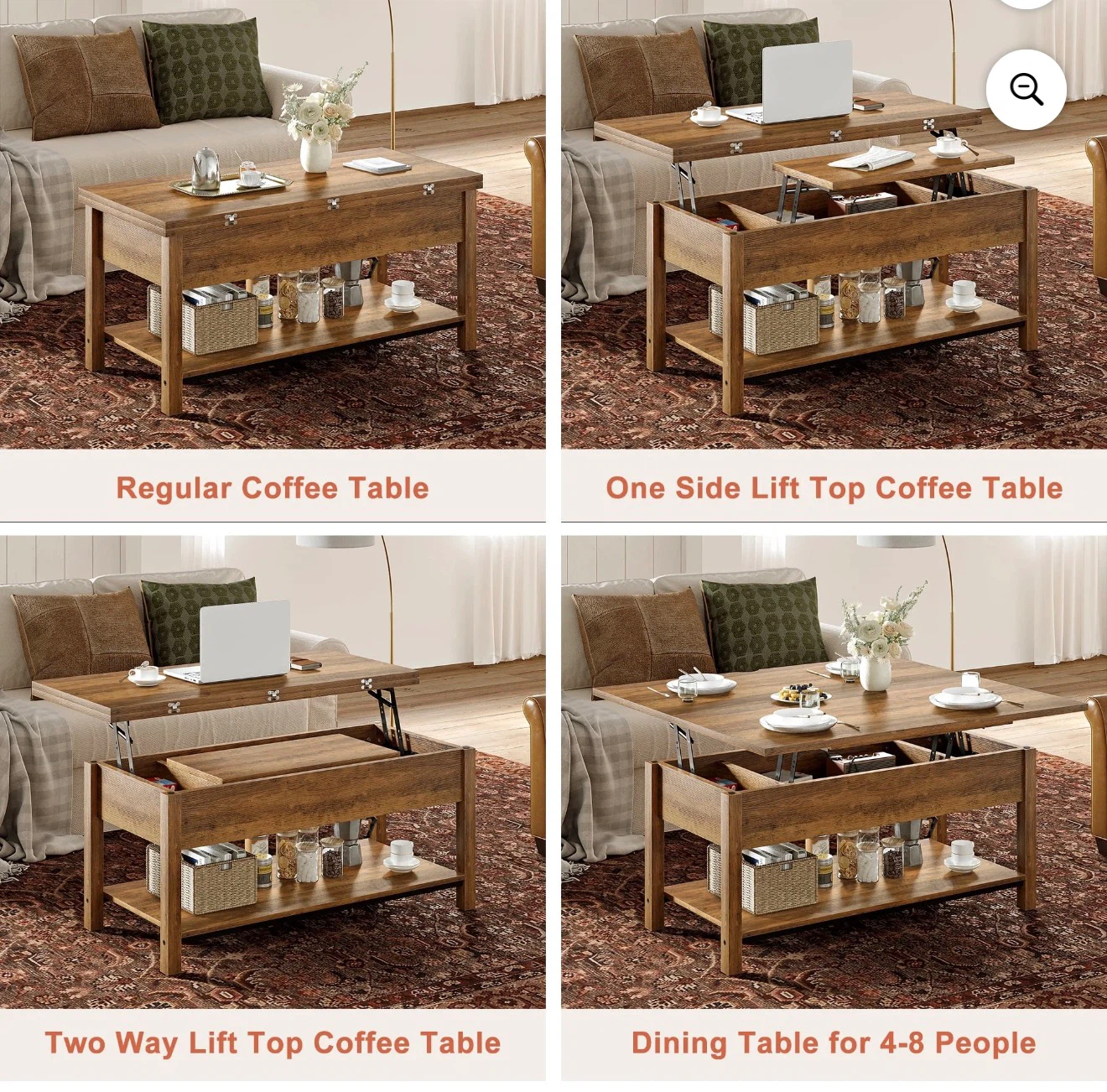 Lift Top Coffee Table with Storage - photo 3