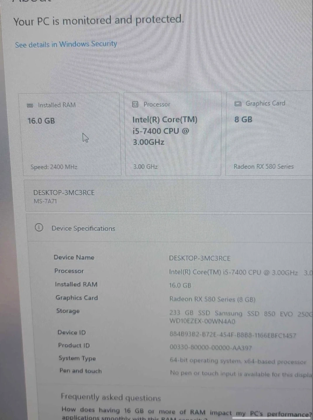 Gaming PC 16GB RAM SSD, Radeon RX 580 - photo 3