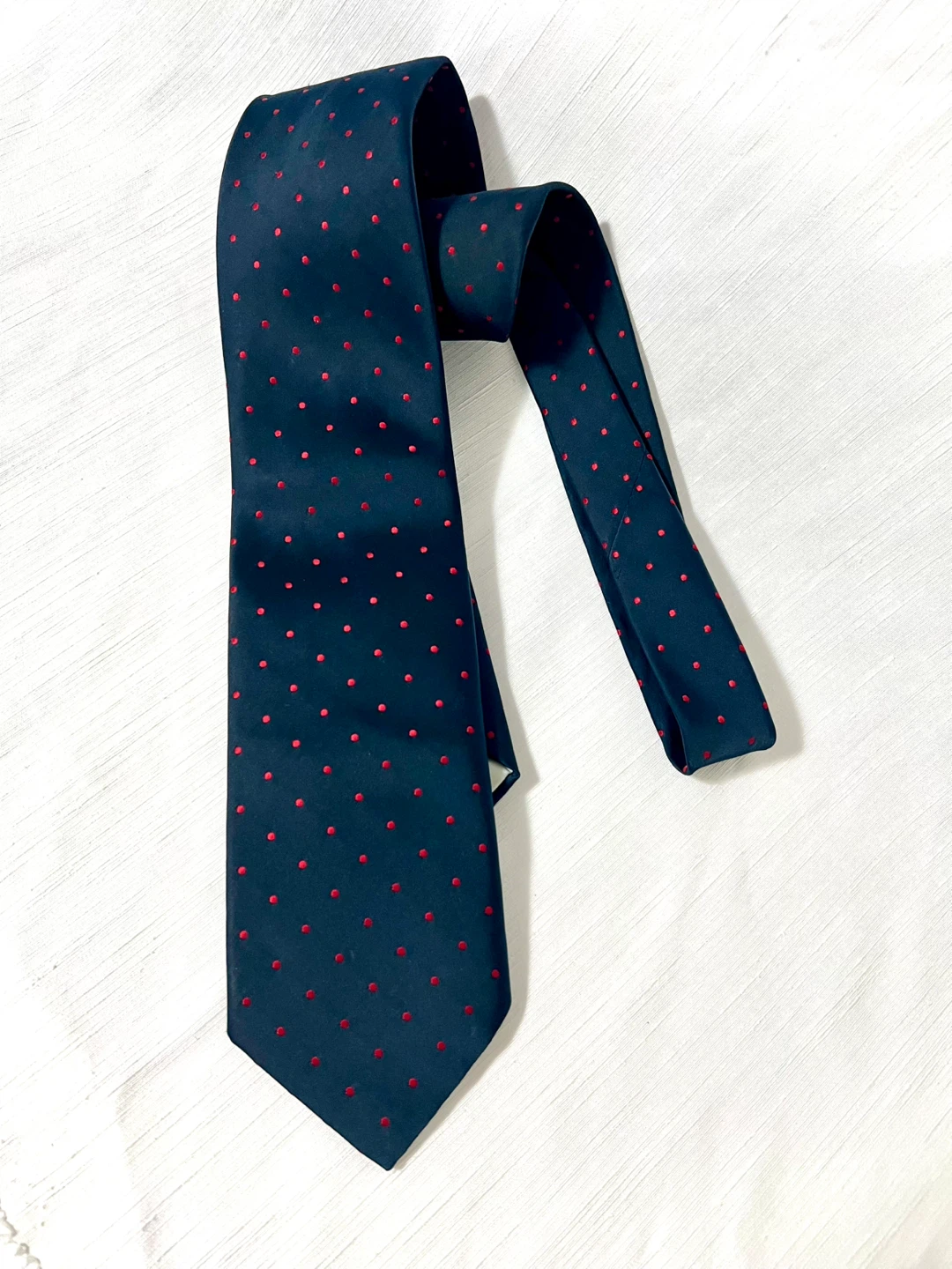 Vintage COUTURE by Abbey Navy Blue Polka Dot Tie