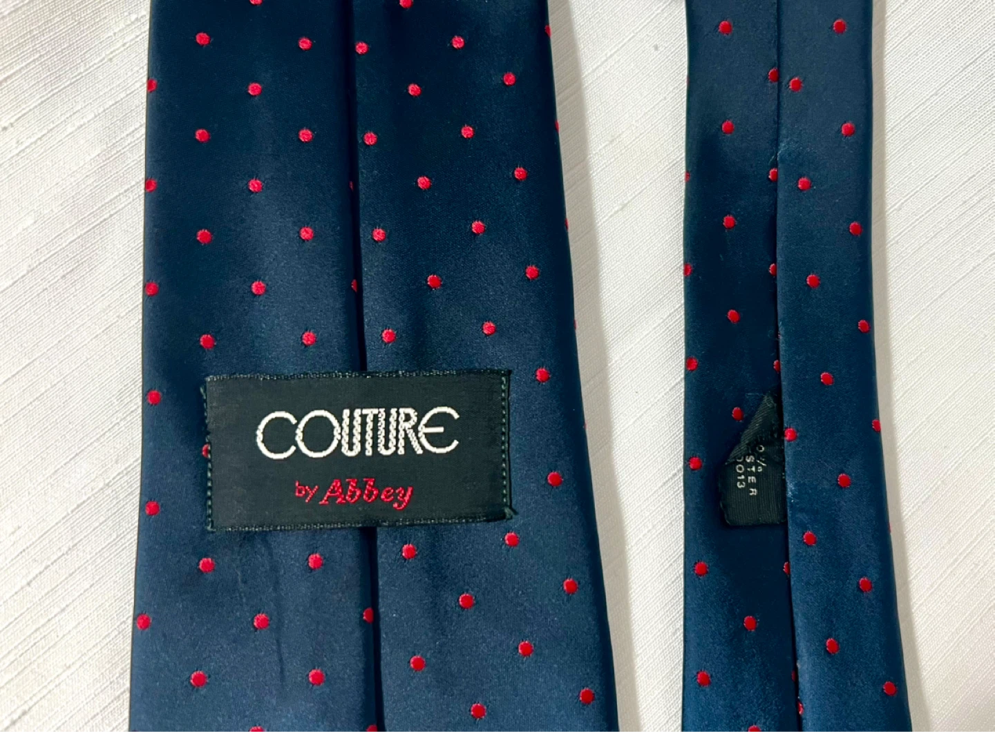 Vintage COUTURE by Abbey Navy Blue Polka Dot Tie - photo 5