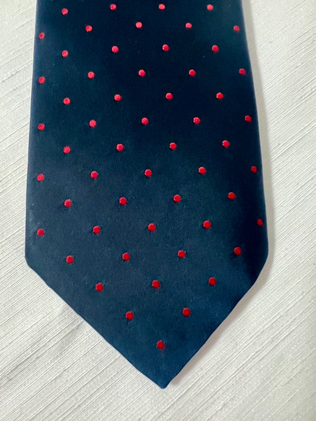 Vintage COUTURE by Abbey Navy Blue Polka Dot Tie - photo 4
