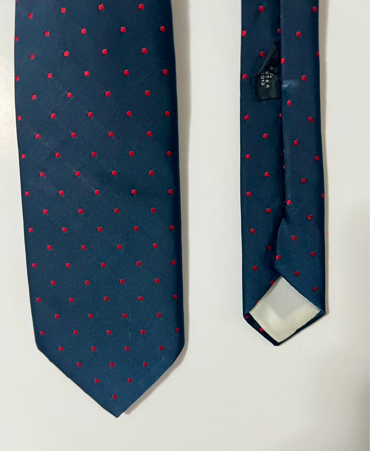 Vintage COUTURE by Abbey Navy Blue Polka Dot Tie - photo 3