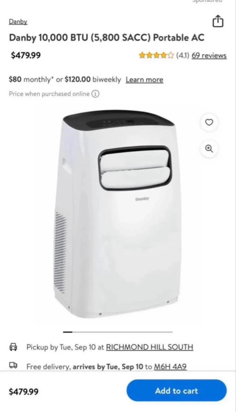 Danby 10,000 BTU Portable Air Conditioner
