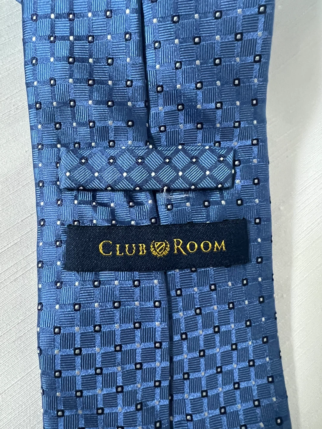 Vintage Club Room Blue Geometric Pattern Tie - photo 3