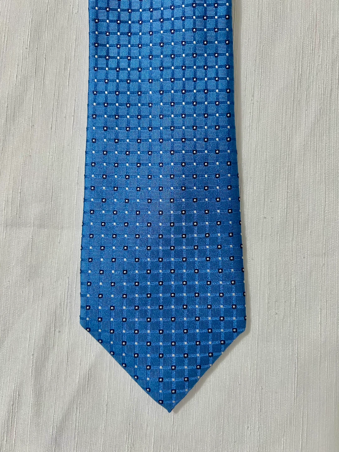 Vintage Club Room Blue Geometric Pattern Tie - photo 5