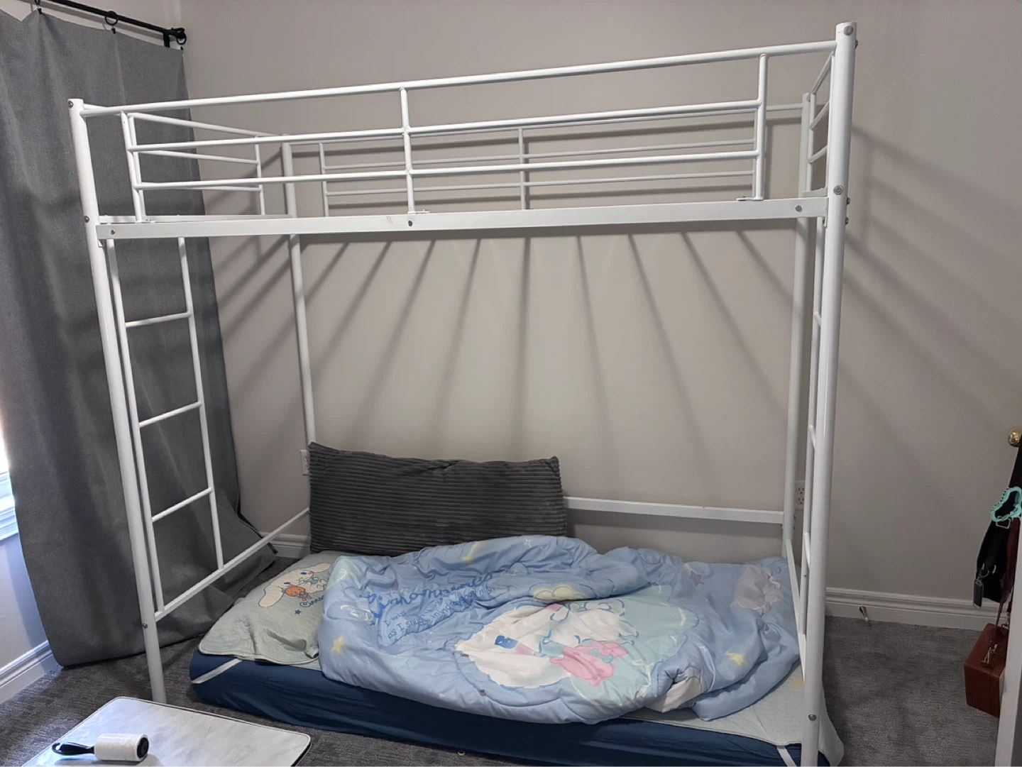 White Metal Bunk Bed Frame