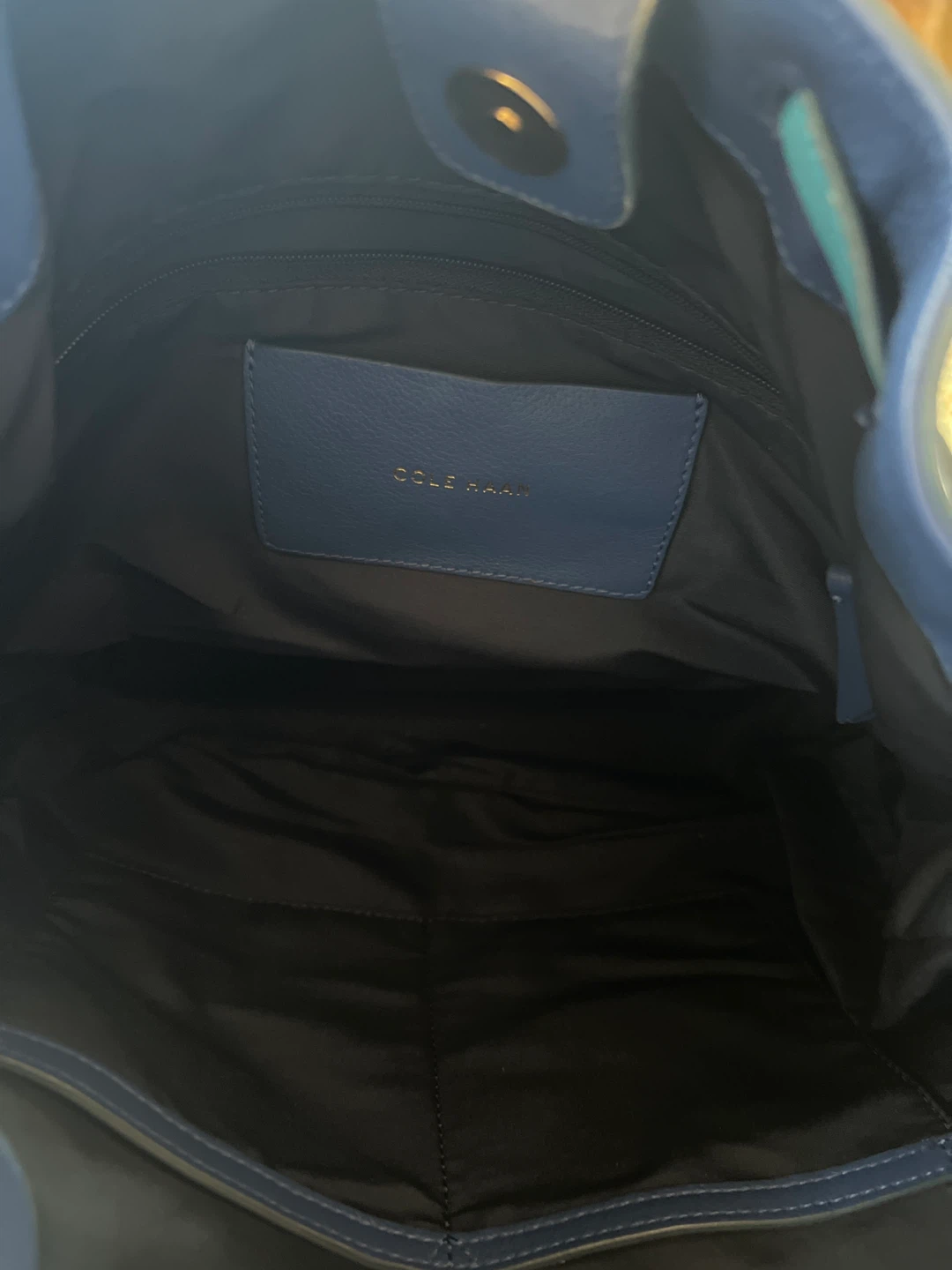 Cole Haan Blue Leather Drawstring Shoulder Bag - photo 3